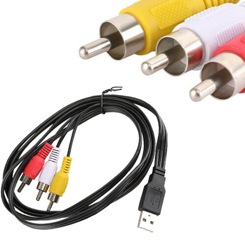 Προσαρμογέας τηλεόρασης USB σε 3-AV Set-Top 1,5 μ., Συμβατό με συσκευές Smart Home, για χρήση σε 1