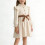 Women's Solid Long Sleeve V-Neck Bow Dress 1