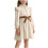 Women's Solid Long Sleeve V-Neck Bow Dress 2