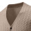 Ανδρικό Μονόχρωμο Πλεκτό Ζακέτα με V-Neck, Σχέδιο Ζακάρ, Μακρυμάνικο Πουλόβερ, 4