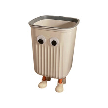 Cute Cartoon Large-Capacity Detachable Garbage Can, Lightweight & Easy-Clean, Beige, 7.56x7.28x9.84'', for Living Room/Bedroom
