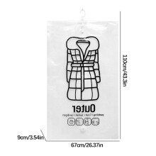 Hanging Vacuum Storage Bags for Clothes Comforters Blankets XL L M Sizes Compress Organize T+ Transparent for Home Storage(Multicolor),