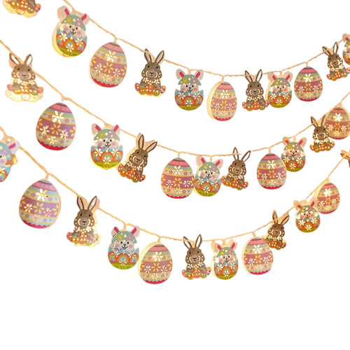 Easter Bunny String Lights 4.92 FT Outdoor Indoor Decor