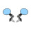 CNC Foldable Round Mirrors 1 Pair 22mm Handlebar Mount Mirror 6.6cm for 5