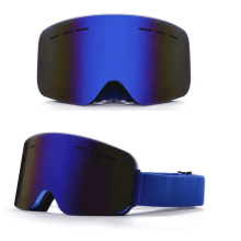 Ski Snowboard Goggles, Anti Fog I, 100% UV Protection,OTG Snow Goggles for Men Women Youth Adult Skating Skiing Snowmobile Detachable Lens(Blue)