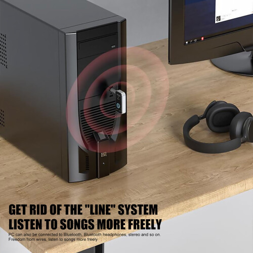 Trasmettitore Bluetooth versatile con batteria integrata per TV, computer e altro ancora. 2