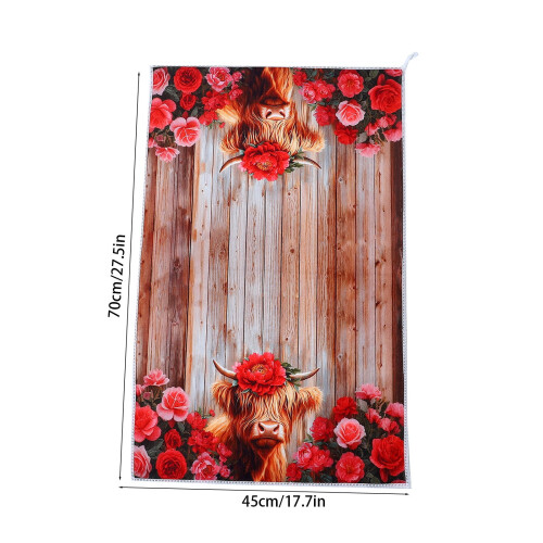 Bunny Cups Easter Kitchen Towels Red Buffalo Check 2 Pack 2