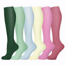 Compression Socks for Women Circulation Knee High 6 Pairs for Nurses, Running, Travel, Athletic，Style 39