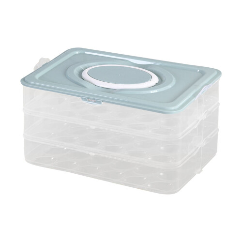 Plastic Egg Cartons with Handles & Lids, 1/2/3 Layer, Holds 24/48/72 Eggs, Deviled Egg Trays – Compatible with Refrigerators