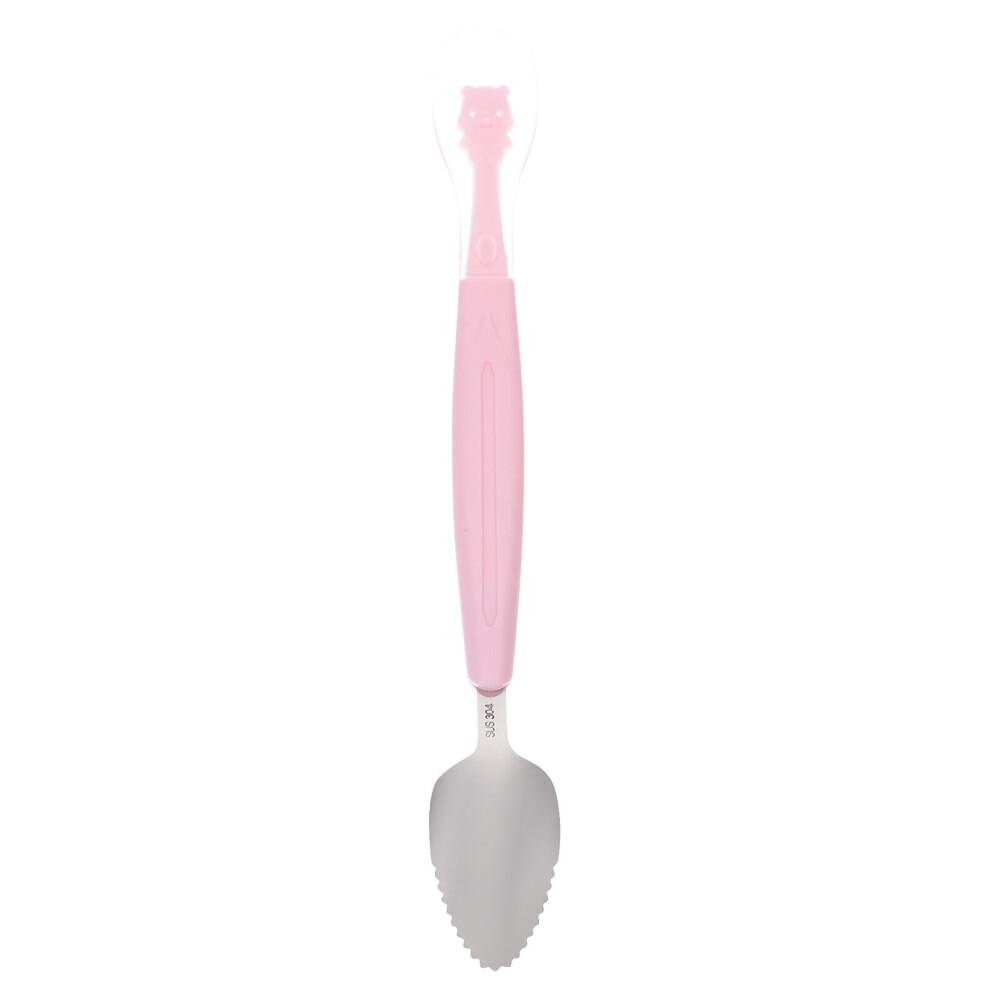 ELAYARD Infant Spoon Double-headed Spoon Silica Gel Pink 1 Set