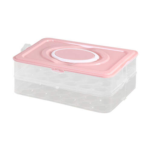 Plastic Egg Cartons with Handles & Lids, 1/2/3 Layer, Holds 24/48/72 Eggs, Deviled Egg Trays — Compatible with Standard Refrigerators