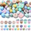 Silicone Focal Round Cube Beads 58 pcs 1