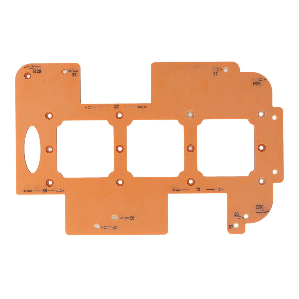 77 Cm MultiâFunctional Woodworking Template With 3ÂHole Switch Socket Slots, R20âR30 Corner Radius, Router Bit Included 9152228698901