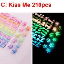 210 Strips Folding Origami Luminous Lucky Wish Star Paper Glows in the Dark-C: Kiss Me
