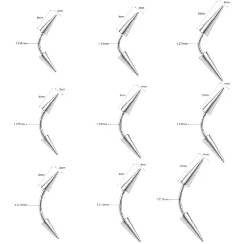Stainless Steel Curved Barbell Eyebrow Ring Silver 8mm 1