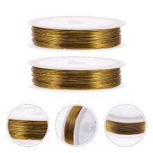 Galvanized Iron Wire Golden Thin Wire 2 Rolls 2.59X2.59X0.63in