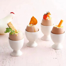 European Style White Egg Cup & Mini Goblet Tray – PS, High-Leg, Compact, Elegant Tableware for Home, Restaurant, Picnic, Christmas Gifts