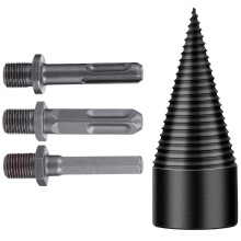 Black Steel Wood Splitter Drill Bit for Home Use 50mm Carpenter Cone Gear