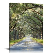 Green Avenue Canvas Wall Art, Canvas Prints Wall Art for Living Room Bathroom Bedroom Office, Art Print Painting for Home Decorations - 12x16in