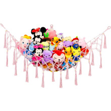 Stuffed Animal Net or Hammock for Flat Wall Mounted Handmade Macrame Toy Display Hanging Plush Toy Net for Stuff Animal Storage