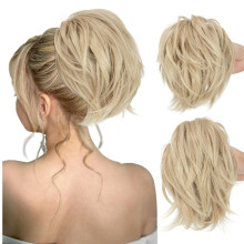 JUVABUN Clip In Ponytail Hair Extensions Synthetic Straight Hairpiece for Women Men Realistic Washable Styling Accessory