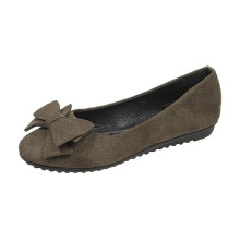 Green Womens Casual Shoes Slip On Flat Shoes Bow Knot Detail Soft Sole Lightweight Comfortable Flock Fabric 1Pc Size 38 Eu