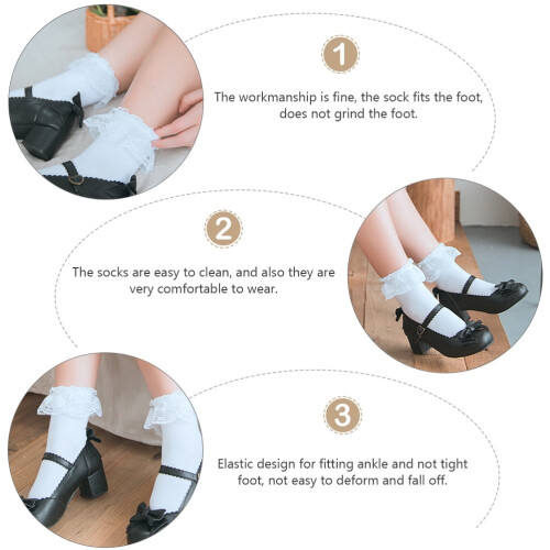 White lace socks for women with fine workmanship 1