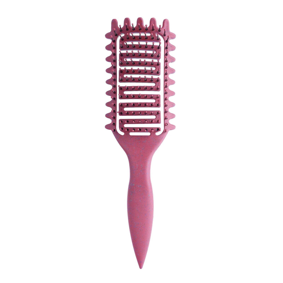 Pink Curl Defining Brush Curly Hair Brush,Vented Hair Brush For Detangling, Shaping And Defining Curls For Women And Men Less Pulling (Pink)