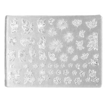 Nails Art Silicone Mold Beautiful 3D Nails Casting Molds Embossed Nails Stencils Sculpture