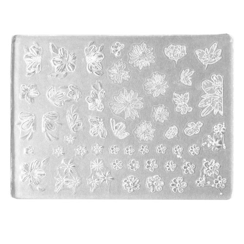 Nails Art Silicone Mold Beautiful 3D Nails Casting Molds Embossed Nails Stencils Sculpture