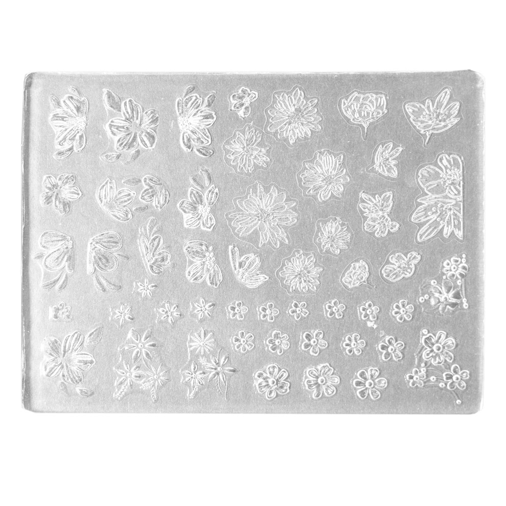 Nails Art Silicone Mold Beautiful 3D Nails Casting Molds Embossed Nails Stencils Sculpture