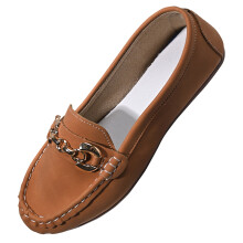 Brown Women'S Flat Slip On Loafers Casual Round Toe French Style Soft Sole Comfortable Outdoor Indoor Shoes 1 Pair Without Shoe Box Size 36 Eu