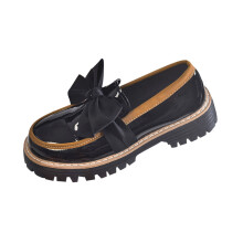 Black Women'S Loafers Casual Bow Platform Comfortable Summer Shoes 1 Pair Non-Slip Outdoor Leisure Footwear Eu Size 41 Plus Size 1.30 Lb
