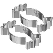 2Pcs Stainless Steel Biscuit Cutters for Baking Cookie Dough Fondant and Pastry