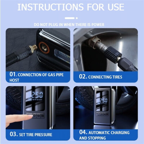 Mini car tire inflator air compressor 12V 2
