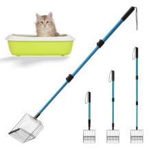 Extendable Cat Litter Scoop (22"-40.5"), Heavy-Duty Metal Poop Scooper with Deep Shovel for Easy Sifting – Compatible with All Litter Boxes
