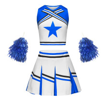 Cheerleading Outfit for Girls, Cheerleader for Birthday Gift, Ideal for Performances Blue 7-9Years