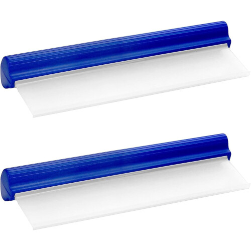 2-Pack 12" Flexible Car Squeegee, Silicone Water Scraper for Windows, Mirrors, Shower Doors – Blue
