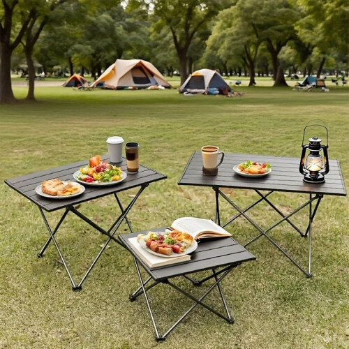 Portable Folding Table – Durable, Quick-Fold & Roll-Up, Scratch-Resistant, Ideal for Camping/Picnic/BBQ (Large/Medium/Small) 1
