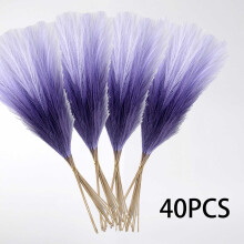 40PCS Artificial Pampas Grass Decor – 21.65" Fluffy Bohemian Reed Stems for Wedding, Home, Vase Arrangement (Hypoallergenic, No Shedding)