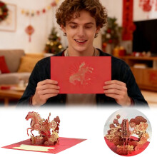 Chinese New Year Greeting Cards 2026 3D Pop-Up with