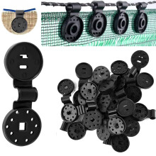 Heavy Duty Shade Cloth Clips, Reusable Black Round Plastic Lock Grip Clips Compatible with Shade Netting & Awning