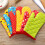 2Pcs Heat Resistant Thick Oven Gloves Dot Mitts Microwave Insulation Ovenware Baking Bakeware Tools Kitchen Accessories Red A 3