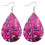 Valentine's Day Earrings Heart Red Lips Leather 1 Pair 2