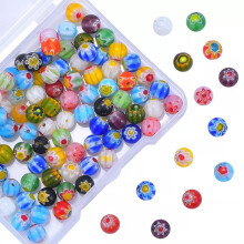 Lampwork-Glasblumen-Abstandsperlen, 130 Stück