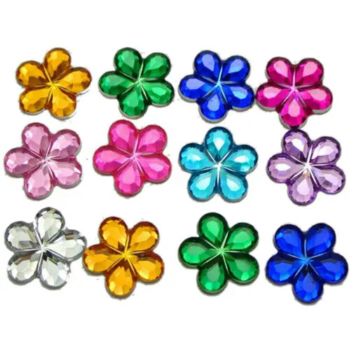 Akryl flatback blomst rhinestone 15mm kongeblå 200 stk 1