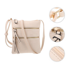 Schultertaschen für Damen, 1er-Pack, beige, rechteckig, PU-Leder, Crossbody-Tasche, geeignet für Arbeit, Schule, Einkaufen und den täglichen