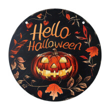 Panneau de bienvenue pour porte d'entrée, citrouille d'Halloween de 18 à 20 cm, décoration à suspendre pour la maison et le jardin.