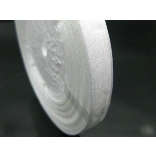 Fita de organza branca 3/8 polegadas 50 jardas 2