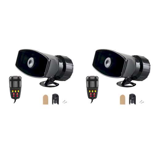 Σύστημα ηχείων PA με σειρήνα συναγερμού 12V100W, συσκευασία 2